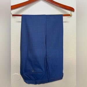 Incotex royal blue Flat Front pants